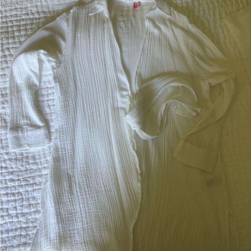 Roxy White Lightweight Button-Front Top